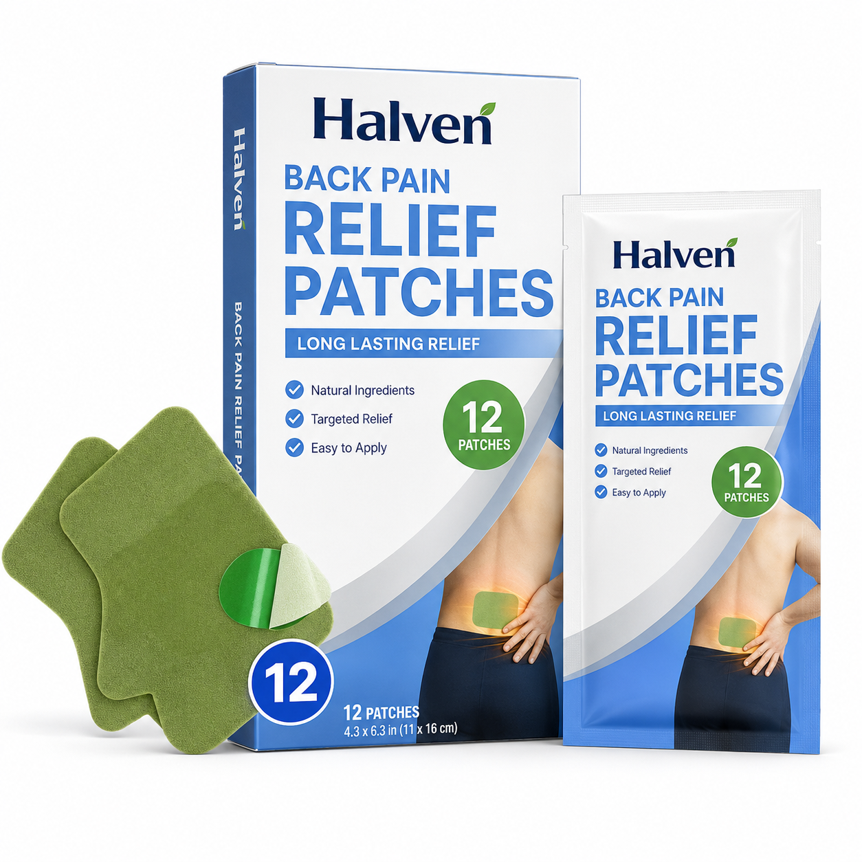 12x Back Pain Relief Patches